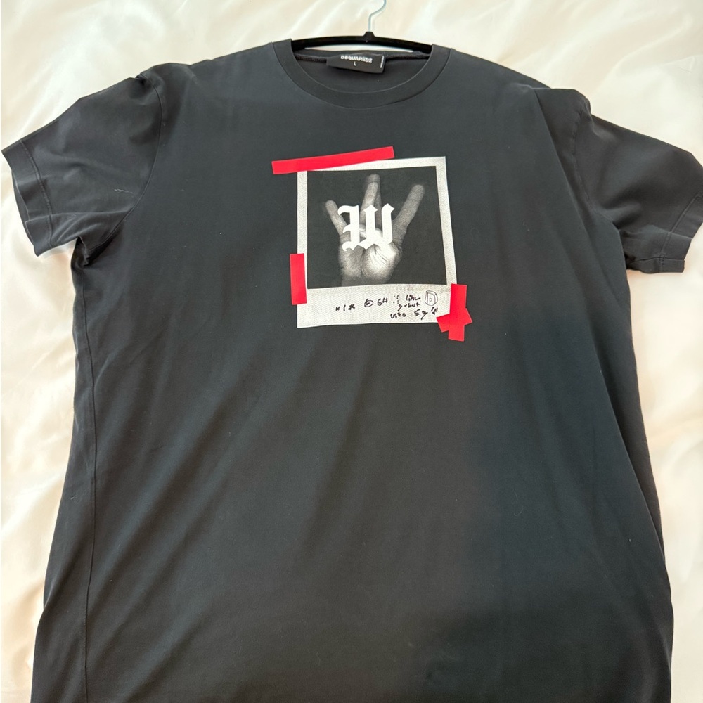 DSQUARED2 Black Tee with Red Accents